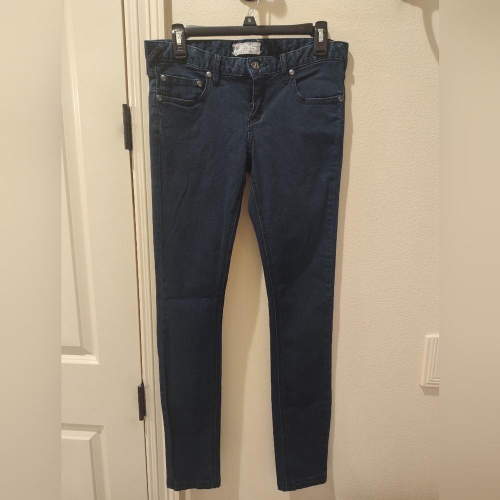 Free People Dark Blue Skinny Jeans